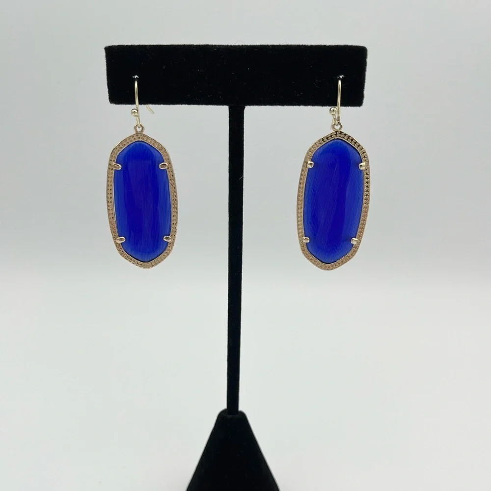 Kendra Scott Elle Earrings – Gold & Blue Elegance